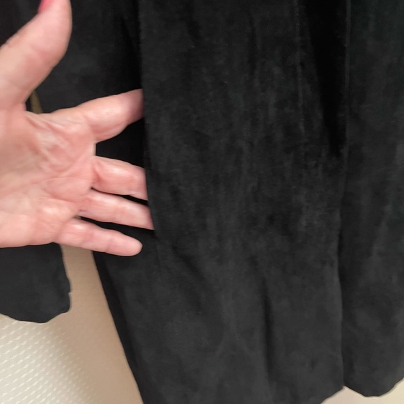 New Frontier black long vintage suede coat - Picture 3 of 10
